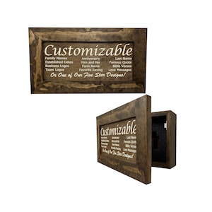 Bellewood Designs Customizable Gun Cabinet Wall Decoration - Personalized Gun Safe To Securely Store Your Gun In Plain Sight (Jacobean)