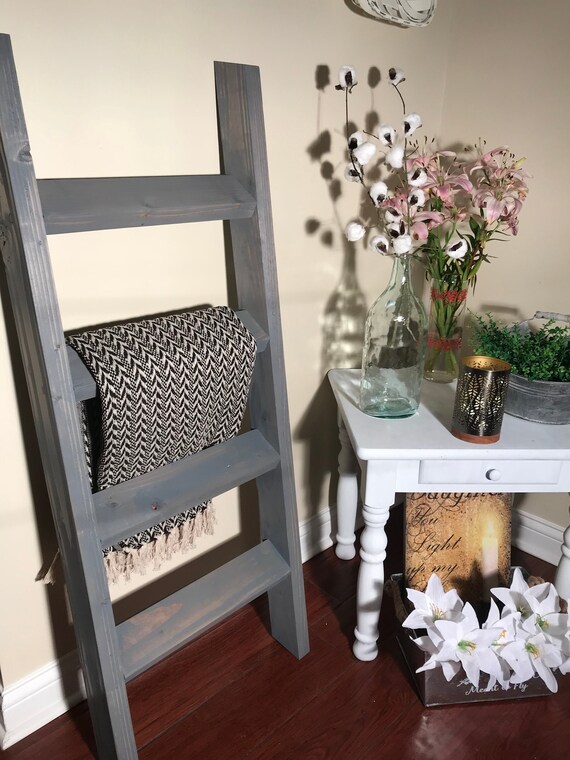3 4 or 5 ft vintage gray blanket ladder quilt ladder wood etsy