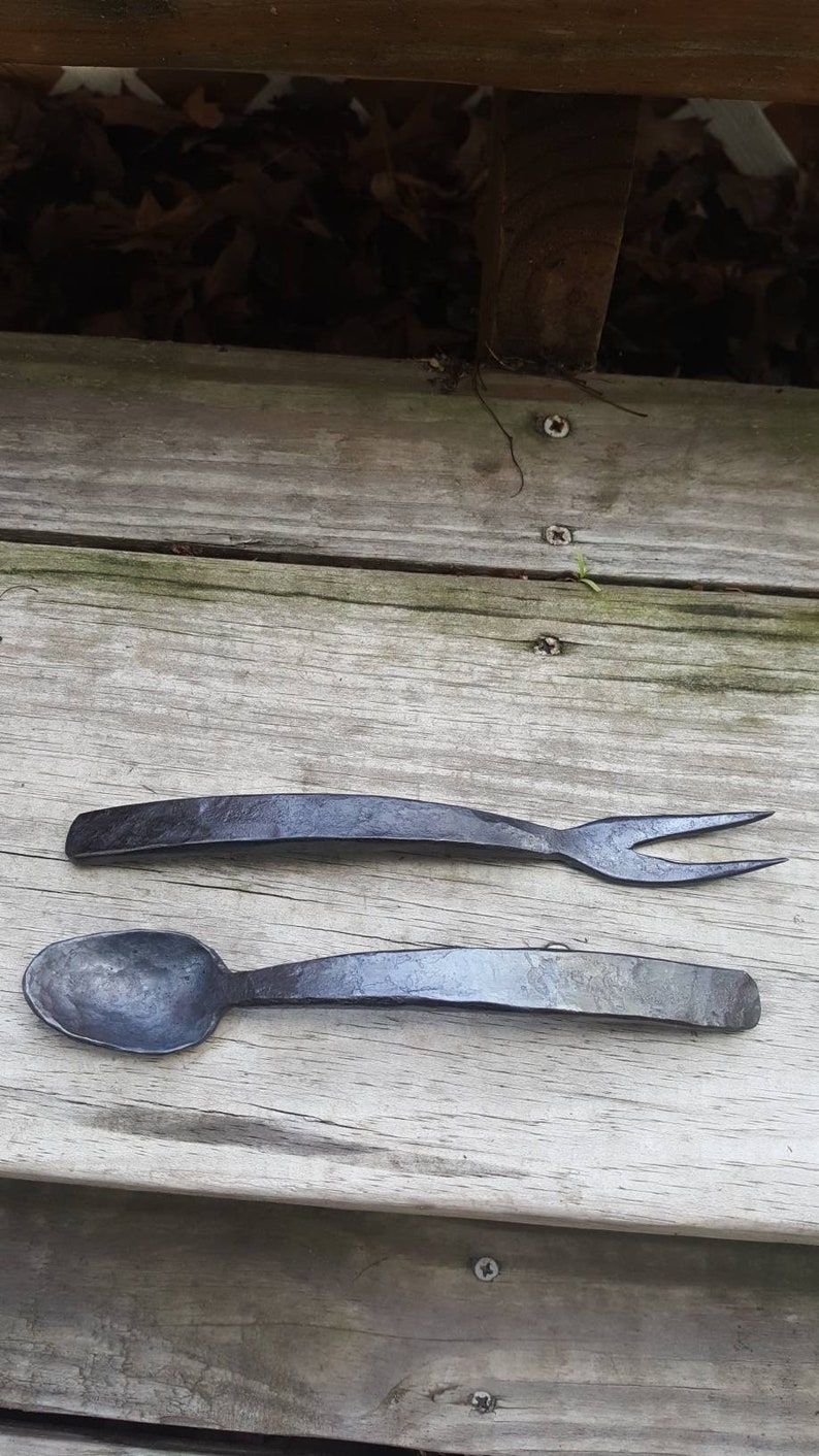 Forged fork and spoon