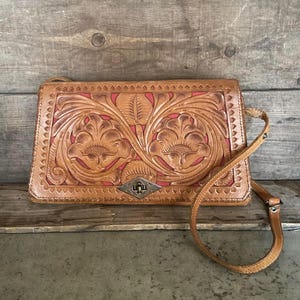 Cartera / bolso / monedero de cuero hecho a mano estilo vintage