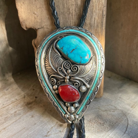 Tom Moore Vintage Native American Navajo Teardrop Turquoise Sterling Silver Ring Tom Moore Vintage Native American Navajo Teardrop Turquoise Sterling Silver Ring