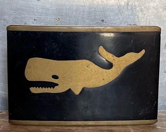 PENCO Sperm Whale Solid Brass Belt Buckle Vintage Unique  display picture 2