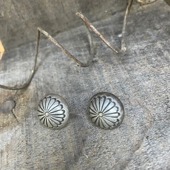 Vintage Concho Earrings Sterling Silver Native Am… - image 8