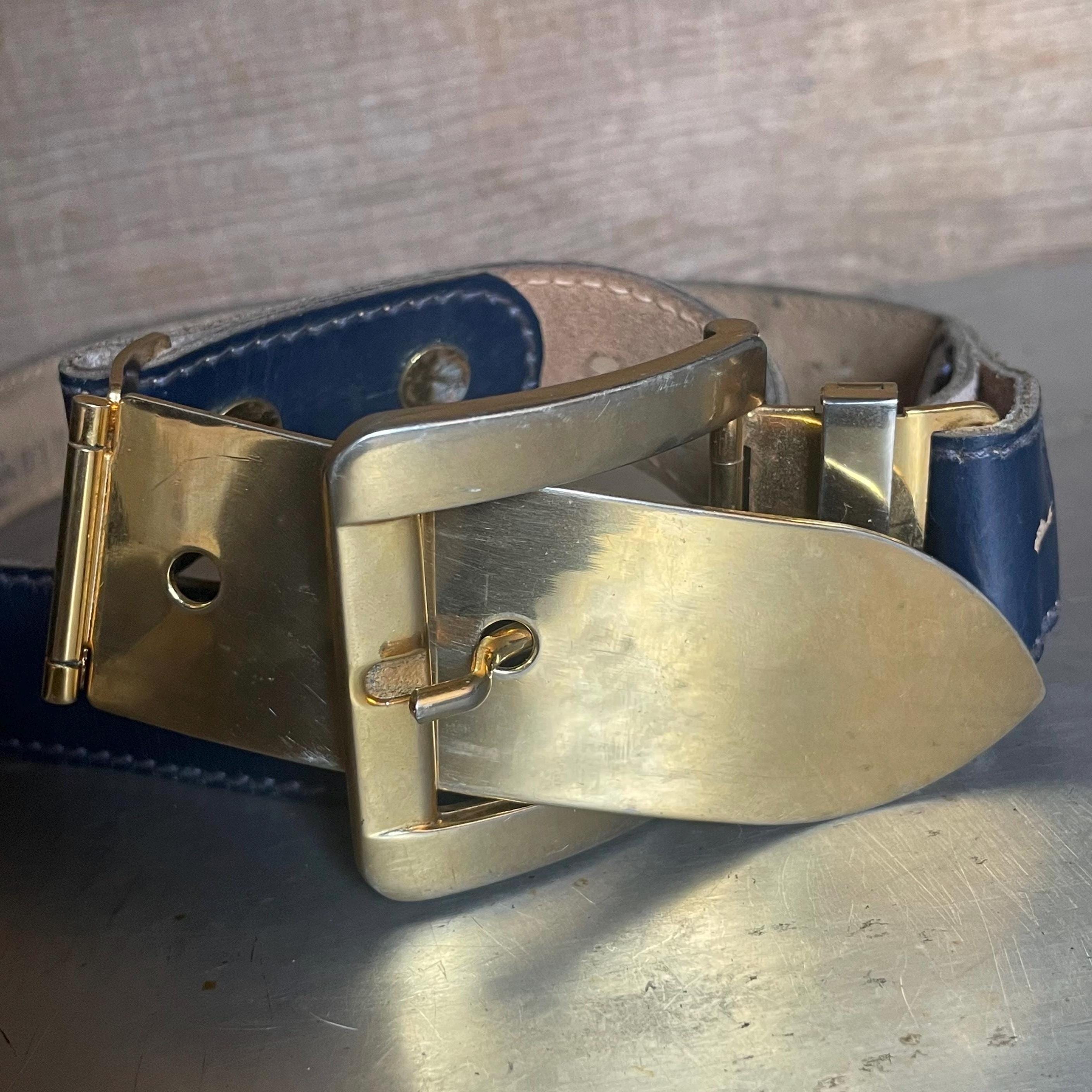 Vintage Dead Stock Silver Stretch Belt with Toggle Clasp & Original Tags Glam Rock Gold Original Vintage Belts for sale | eBay main image 2