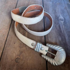 Vintage Al Beres USA Wage sterling overlay White belt With buckle Women’s Small Vintage wage sterling overlay - Gem main image 4