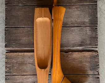 Rare Antique Custom Made Wooden Boot Forms Shapers Trees