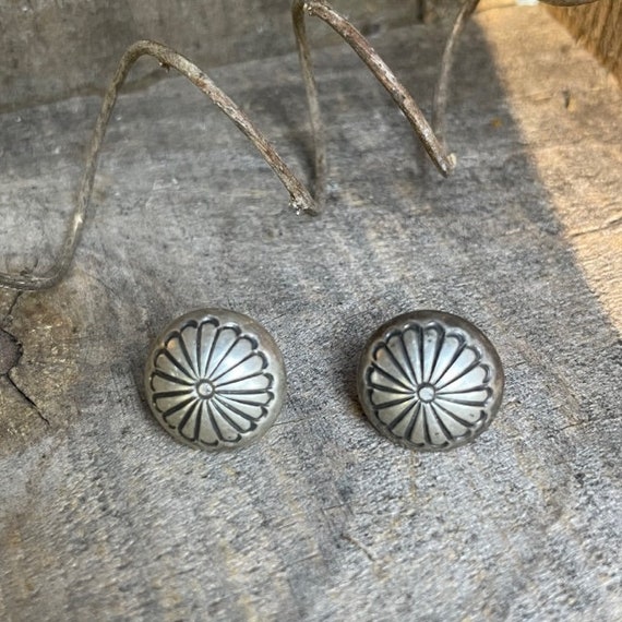 Vintage Concho Earrings Sterling Silver Native Am… - image 10