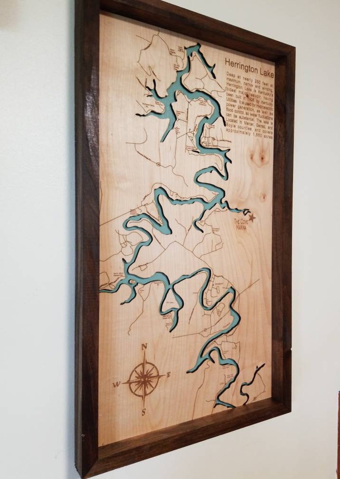 Herrington lake 3d map Etsy