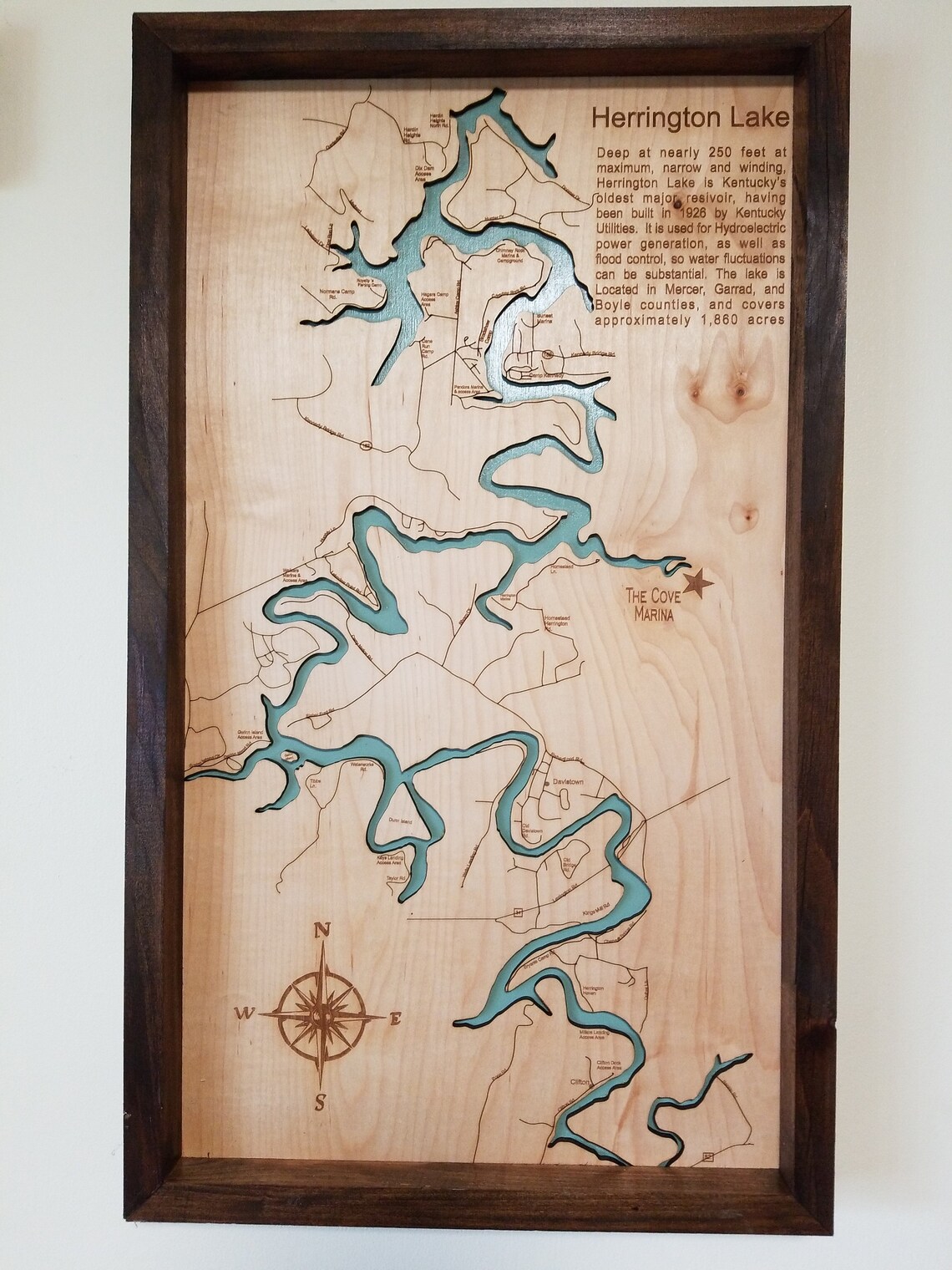 Herrington lake 3d map Etsy