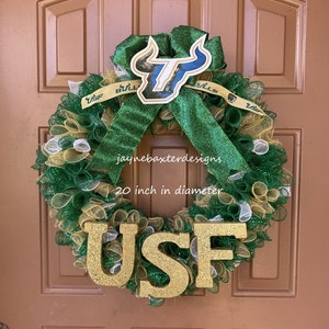Corona dell&#39;Università della Florida del Sud, corona USF per porta, corona USF, corona USF Bulls, corona USF Bulls, decorazione USF, regalo di laurea USF, laureato USF