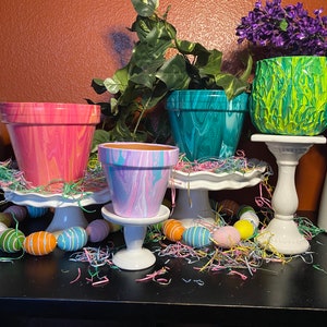 Painted planters,painted pots,planter pots,air plants,indoor plants,gift for her,birthday gift, Mothers Day gift, Easter gift, teacher gift