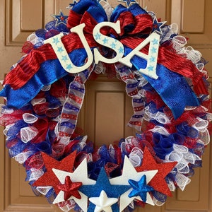 Fourth of July Wreath, USA, Fourth of July, Memorial day decor,Labor day decor,Flag day, Flag day decor,July 4 decorations,4th of July decor