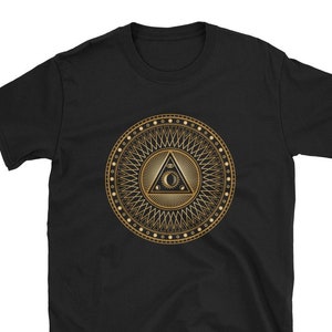 Illuminati, Freimaurer, okkulten, Heilige Geometrie und Alchemie Kurzarm Unisex T-Shirt