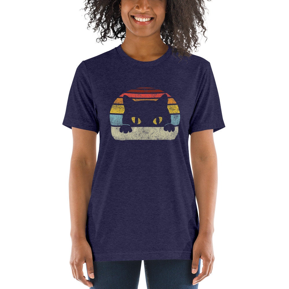 Cute Feline Retro Style Vintage Cat Unisex Short Sleeve