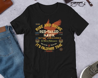 Revised! Falconers Red-Tailed Hawk Shirt Falconry Supplies for Hawkers and Hawking Short-Sleeve Unisex T-Shirt