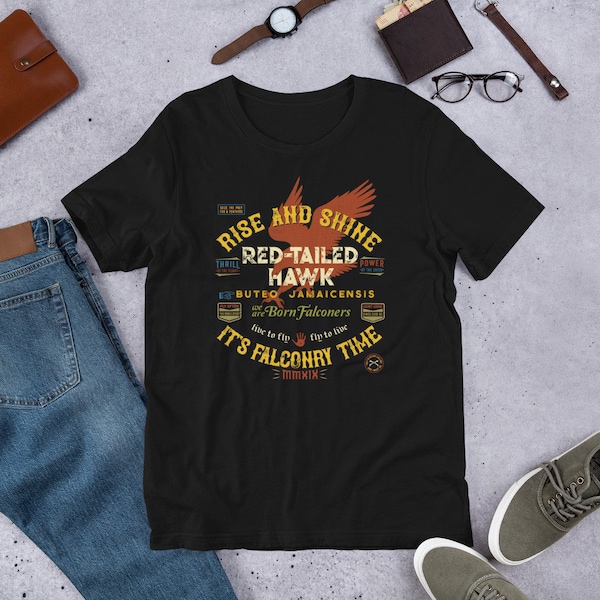 Révisé! Falconers Red-Tailed Hawk Shirt Falconry Fournitures pour Hawkers et Hawking Short-Sleeve Unisex T-Shirt