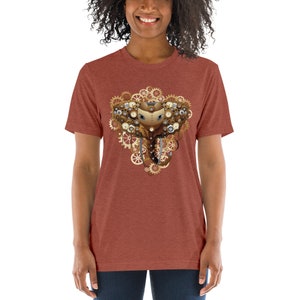 Mechanical Fantasy Clockwork Steampunk Elephant with Cogs, Gears, Wheels and Chains Unisex Short sleeve t-shirt