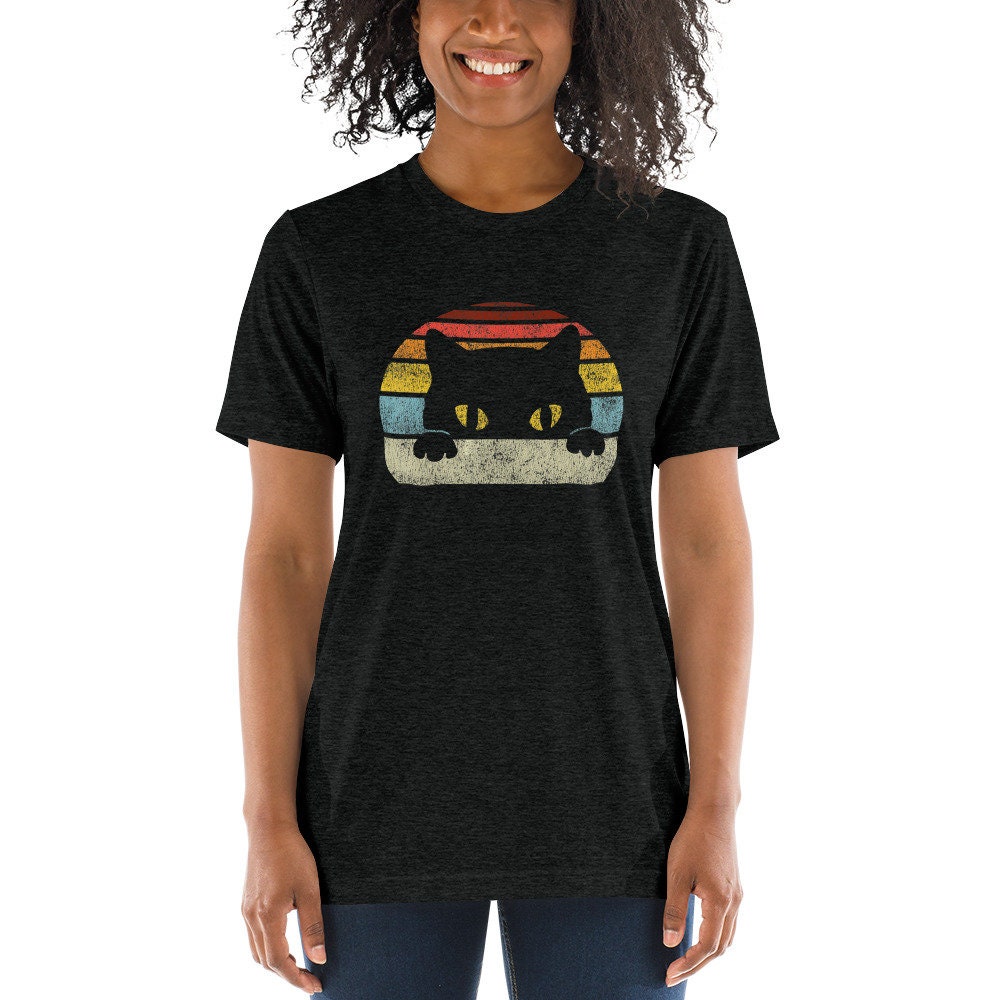 Cute Feline Retro Style Vintage Cat Unisex Short Sleeve
