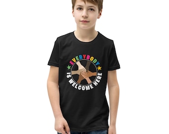 Everybody Is Welcome Here Inclusion and Unity Youth Short Sleeve T-Shirt