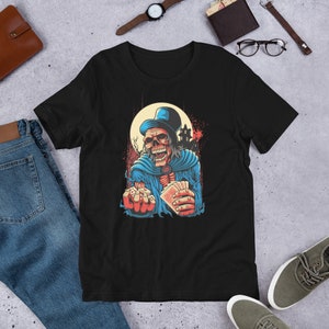 Scary Poker Face, Dados, Cartas, Slot's Casino Gambler's Dead Man's Hand Camiseta unisex