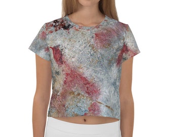 Lost-aardse en eclectische, unieke en BohemianAll-over print gewas Tee
