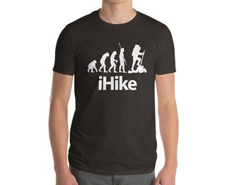 Escursionisti, escursionismo, backpackers, backpacking, Trail Camping Hosteling T-shirt a maniche corte unisex con etichetta a strappo