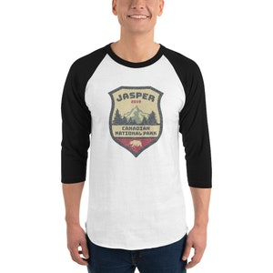 Souvenir Canadian Jasper National Park Short-Sleeve Unisex 3/4 sleeve raglan shirt