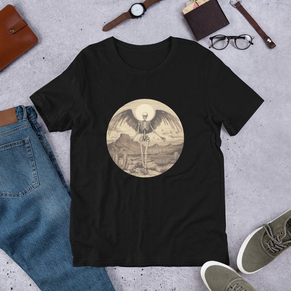 Desert Angel Skeleton of Death Valley Occult Boho Emo Style Unisex t-shirt