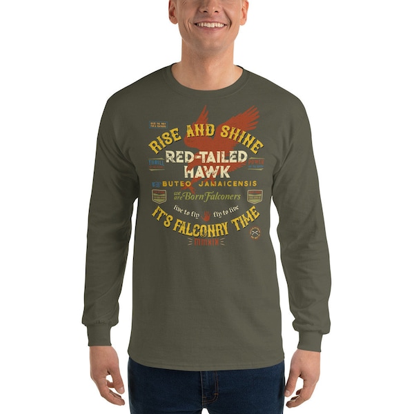 Falconers Red-Tailed Hawk Shirt Falconry Supplies for Hawkers and Hawking Unisex Long Sleeve T-Shirt