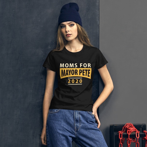 Mothers - Moms For Mayor Pete Shirt Buttigieg "Boot Edge Edge" 2020 Anvil 880 Ladies Ringspun Fashion Fit T-Shirt with Tear Away Label