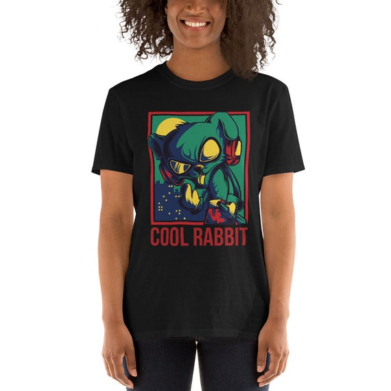 Cool Ninja Bunny Rabbit T-shirt, Men Women and Kids Funny Bunny  Short-sleeve Unisex T-shirt 