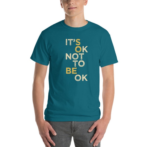 It's OK not to be OK Spectrum Disorder Autism Support Aspie Aspergers Awareness Unisex Short-Sleeve T-Shirt
