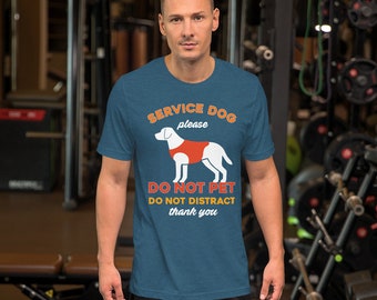 Service Dog Owners T-shirts Emotional Therapy Dog Short-Sleeve Unisex T-Shirt