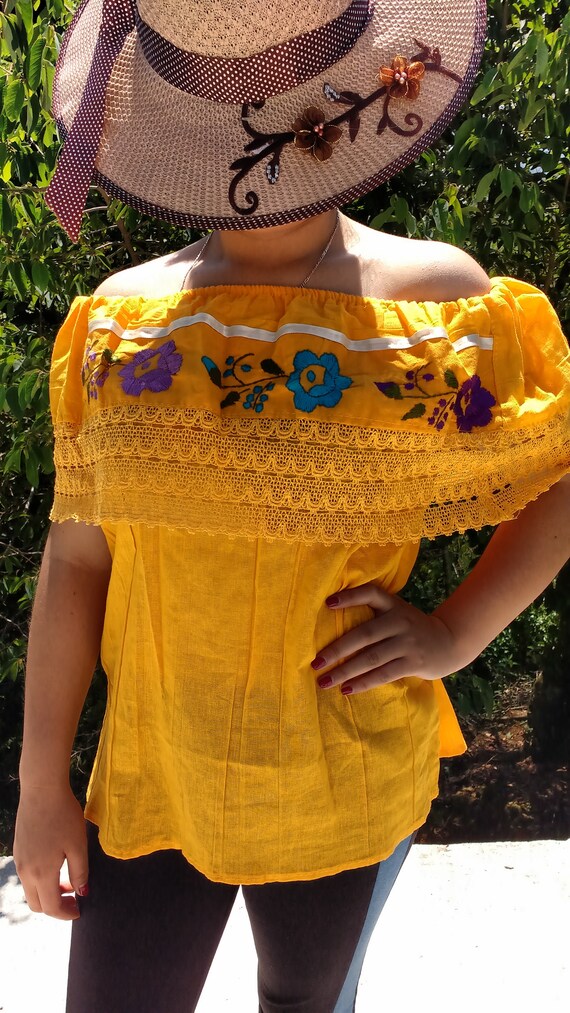 yellow peasant blouse