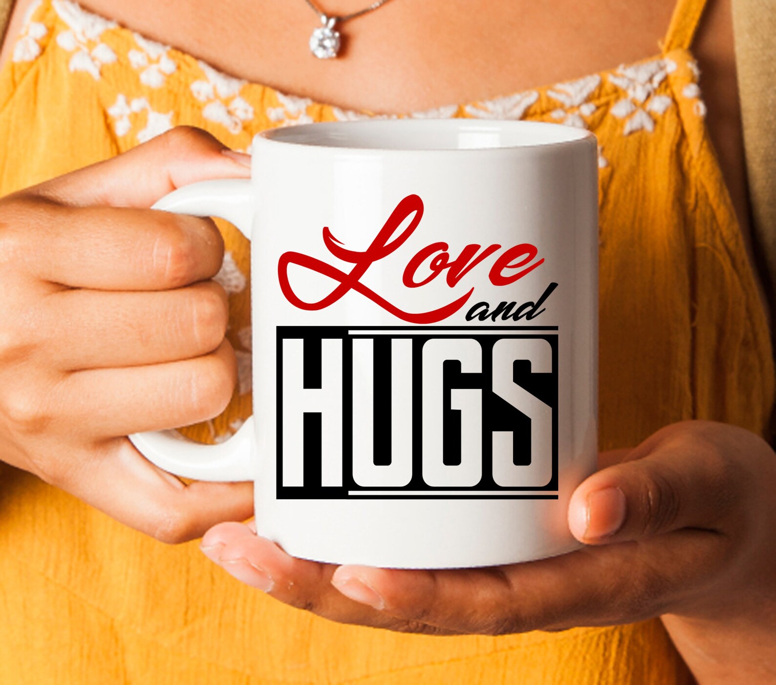 Coffee Mug Gift Love and Hugs Black Mug / Love and Hugs White Etsy