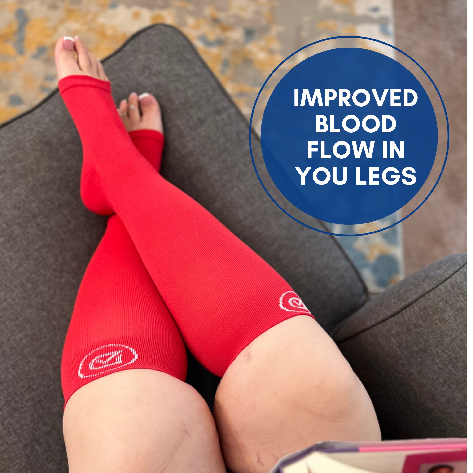 Dominion Active Wide Calf TOELESS Compression Socks Open Toe Toe Out