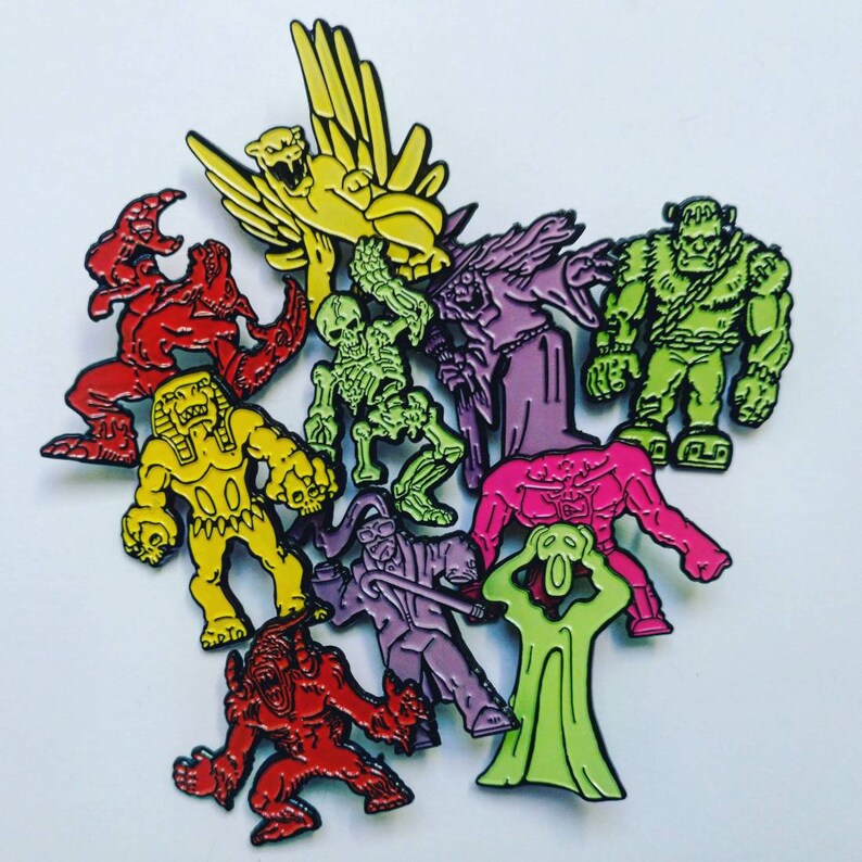 Monster Enamel Pin | Etsy