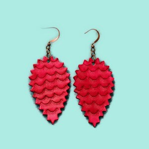 Leather Earrings/Teardrop earrings/Western Earrings/Unique Earrings/Tooled Earrings/Stamped earrings, 16