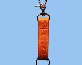 Handmade Full Grain Leather Keychain, Belt Clip Key Fob