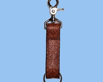 Handmade Full-Grain Leather Keychain Belt Clip – Rustic Key Ring