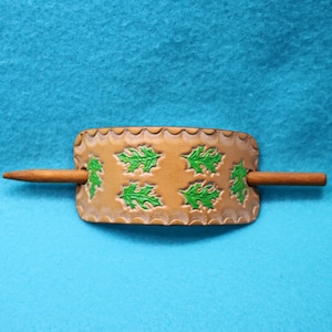 Leather (239) hair barrette, leather hair accessories, Hair stick, leather gifts, Leather hair Bun holder, unique hair accessory