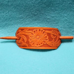 Leather (115) hair barrette, leather hair accessories, Hair stick, leather gifts, Leather hair Bun holder, unique hair accessory