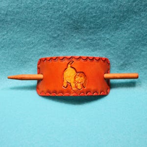Leather (12) hair barrette, leather hair accessories, Hair stick, leather gifts, Leather hair Bun holder, unique hair accessory