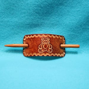 Leather (199) hair barrette, leather hair accessories, Hair stick, leather gifts, Leather hair Bun holder, unique hair accessory