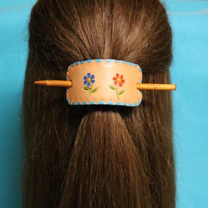 Rectangle (40) Leather hair barrette, leather hair accessories,Hair stick Barrette,Leather Hair clips, Leather hair Bun holder