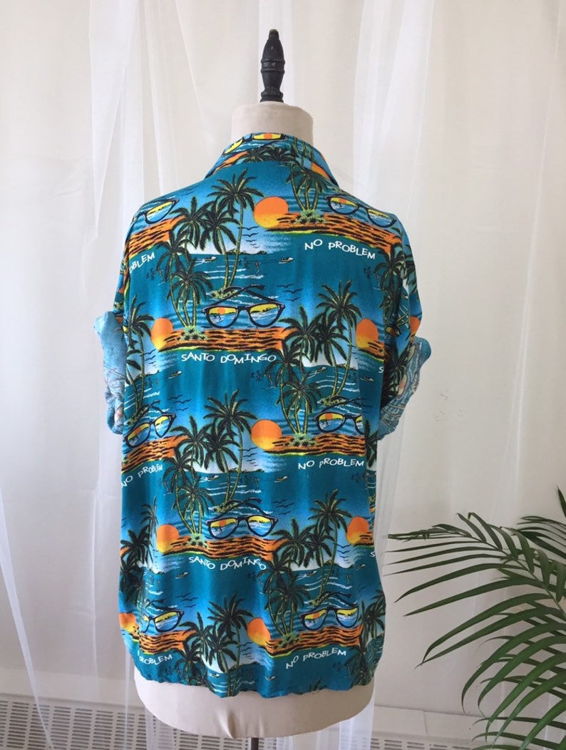 80s 90s Tropical Button Down Tacky Tourist Shirt - Etsy