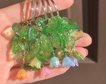 tulip keychain handmade bag charm purse charm wallet charm