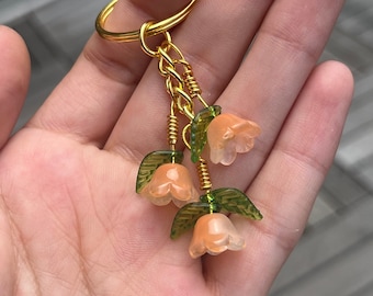 original trailing tulip keychain - handmade, bag charm, purse charm