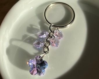 swarovski flower keychain