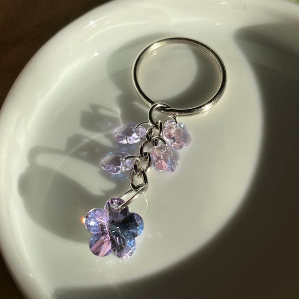 swarovski flower keychain